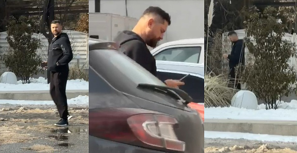VIDEO EXCLUSIV. Ce face Mircea Brânzei când crede că nu-l vede nimeni. Imagini de senzație cu soțul Denisei Tănase / PAPARAZZI