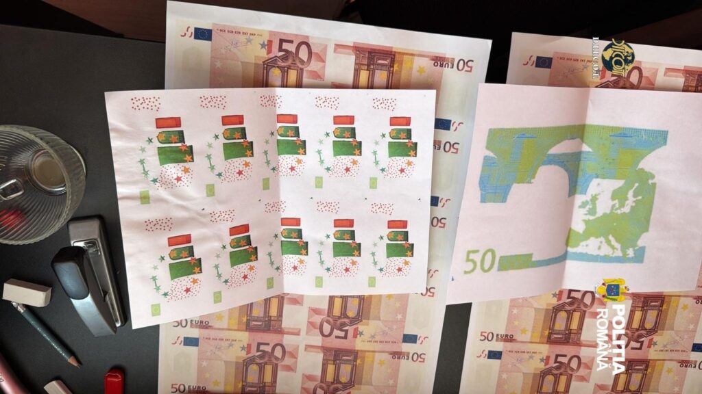 VIDEO | Fabrică de bani, descoperită de DIICOT | Prinși cu bancnote false, în valoare de 1,2 milioane de euro