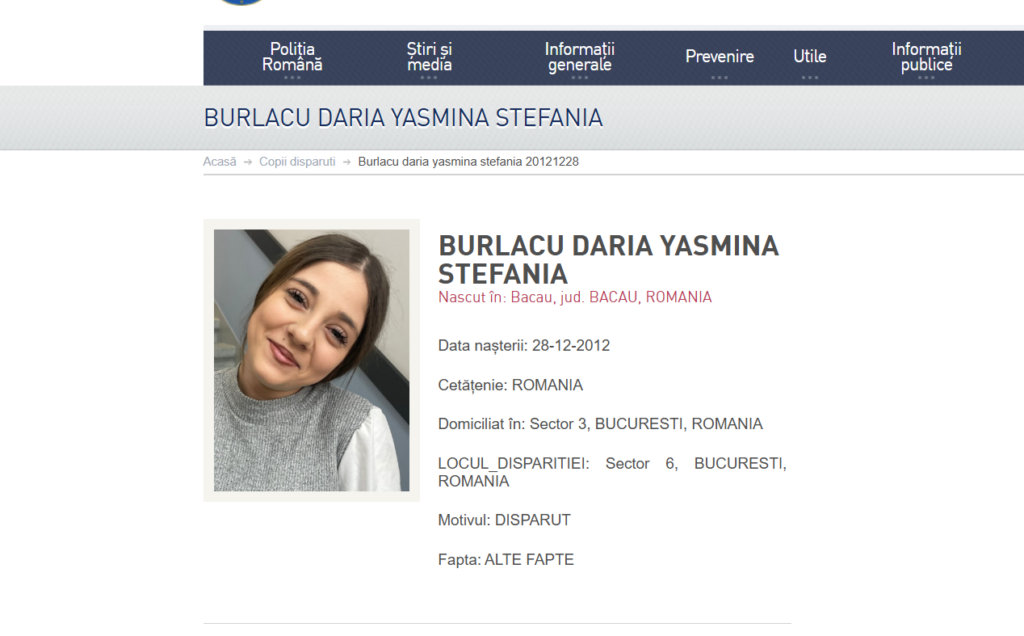 Fată de 13 ani dispărută fără urmă! Alerta a fost transmisă după trei zile