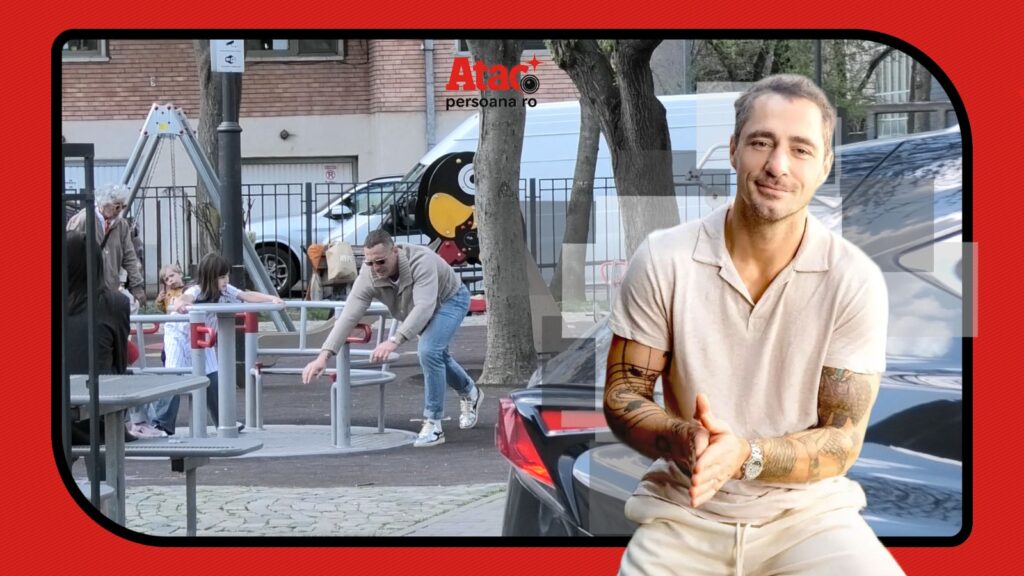 PAPARAZZI / Cine e mai copil? Vladimir Drăghia a făcut spectacol la locul de joacă, spre deliciul fiicei. Ce făcea soția în acest timp. VIDEO EXCLUSIV