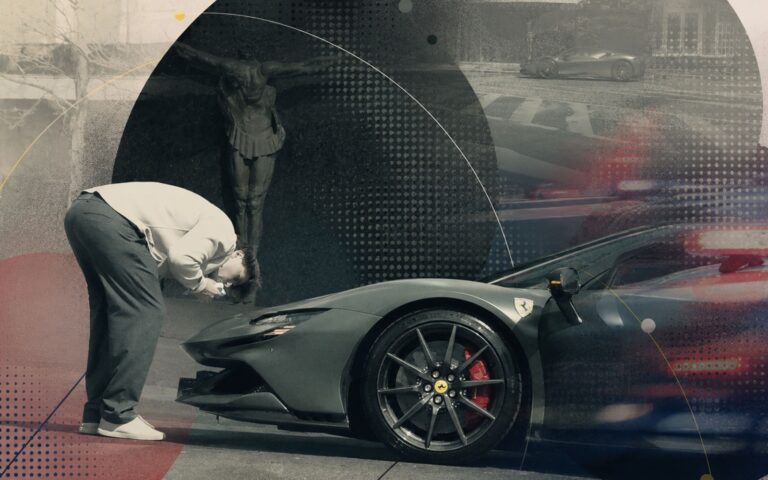 PAPARAZZI / Ultima ”fiță”! Bolid de lux, obiceiuri de mahala! Șoferul unui Ferrari a început să-l lustruiască… cu scuipat. VIDEO EXCLUSIV